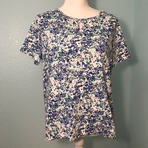 White Stag Tee Shirt, White w/Blue  Floral